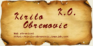 Kirilo Obrenović vizit kartica